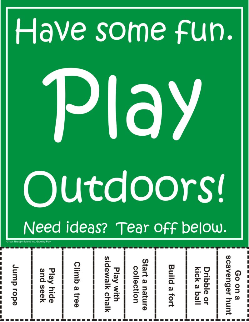 Play Outdoors Tear Off Sheet
