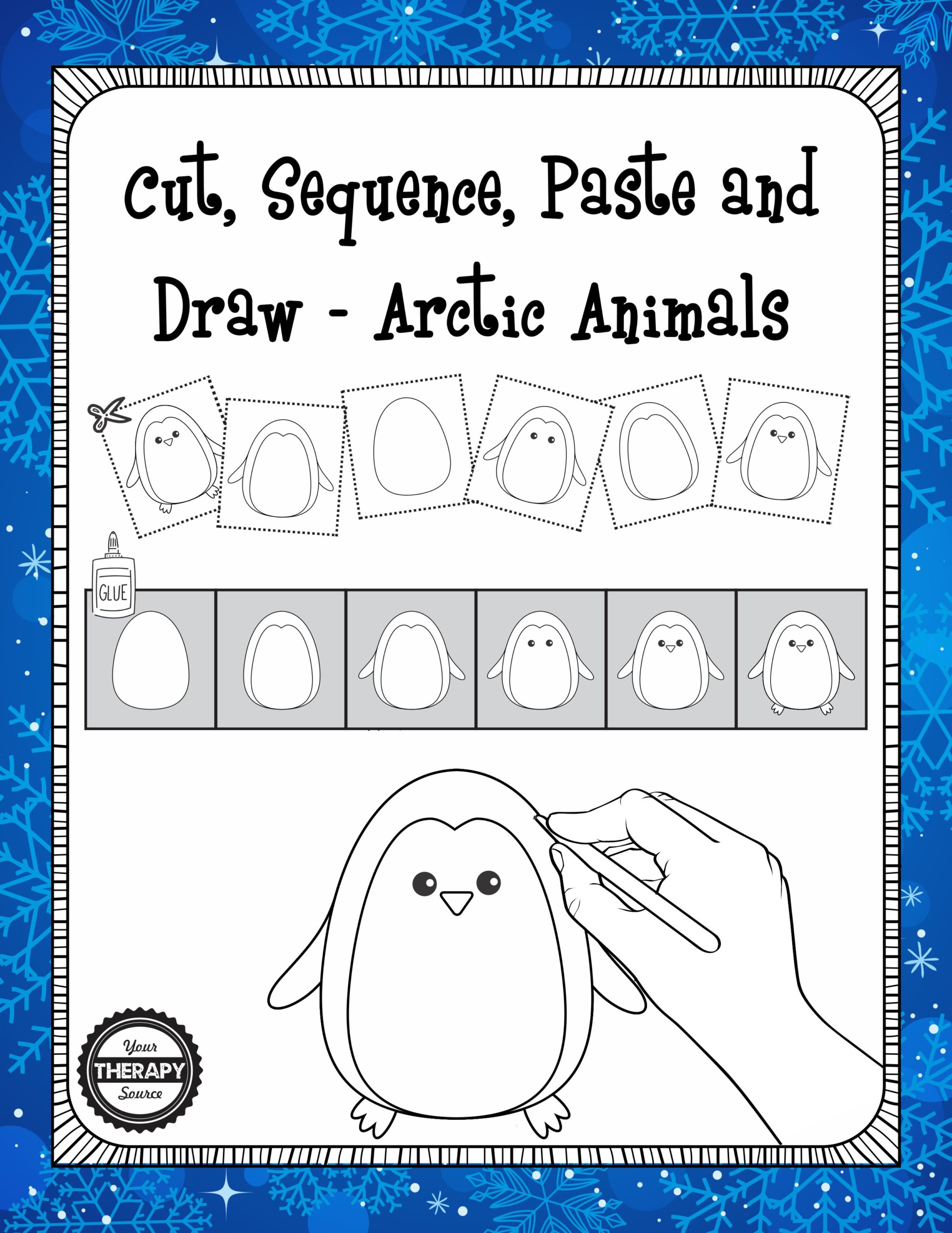 Cut, Sequence, Paste and Draw Arctic Animals