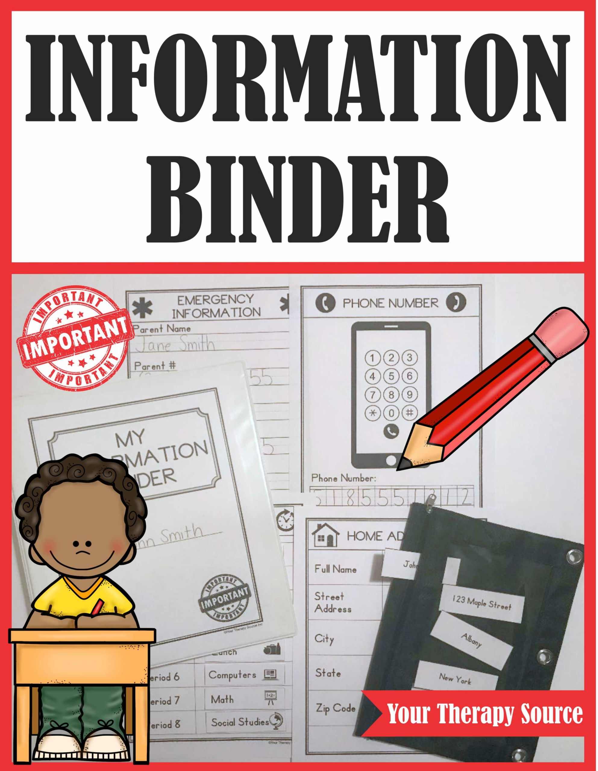 My Information Binder Learn Important Life Skills