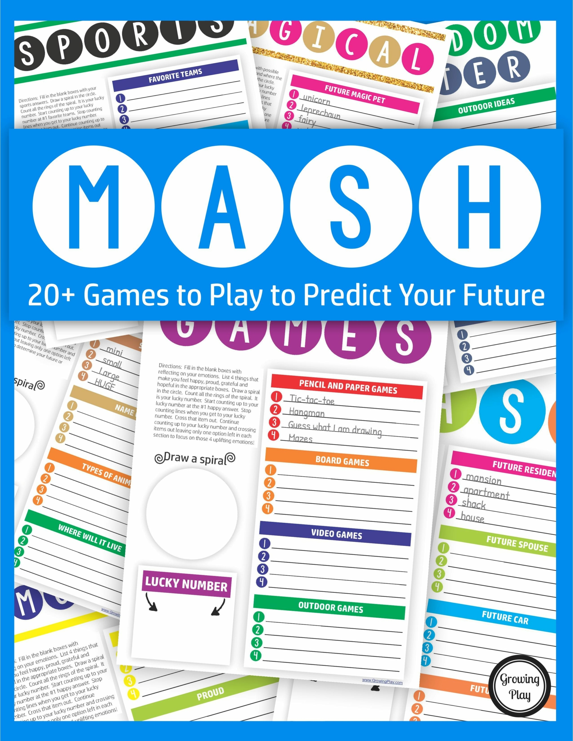 Fun Handwriting Worksheets - 20+ MASH Games