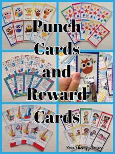 Punch and Reward Cards from https://www.yourtherapysource.com/punchcards.html 