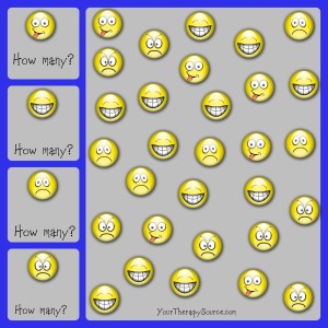How Many Smile Faces Visual Discrimination Puzzle