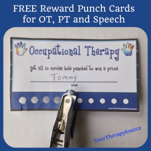 Free Reward Punch Cards for OT/PT/Speech