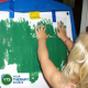 Try this fun and engaging tactile art activity for kids using painter's tape and paint to reveal a letter, word, or design.