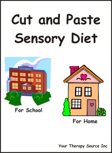 Cut and Paste Sensory Diet - www.YourTherapySource.com