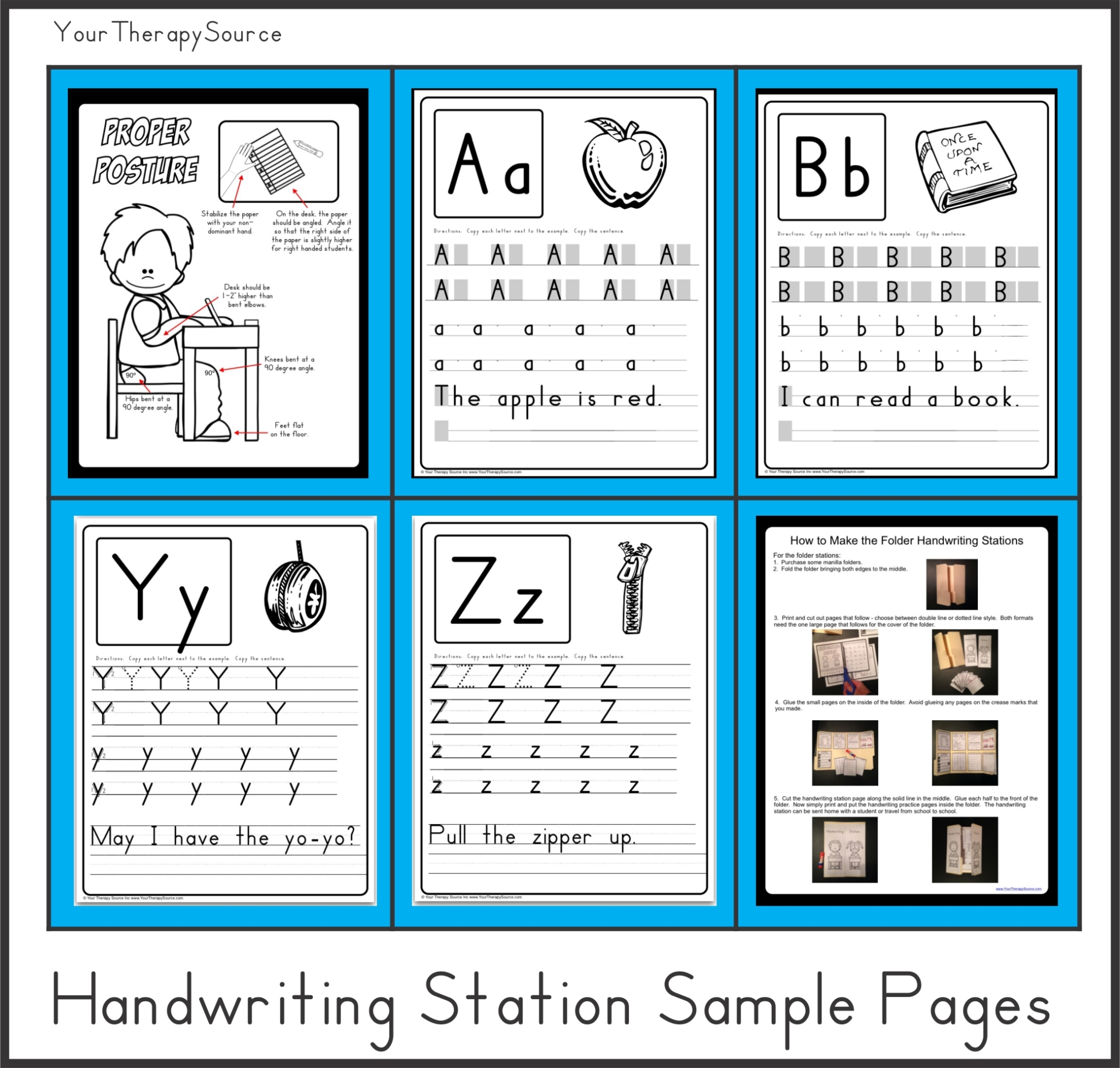 Handwriting Station Freebie - www.YourTherapySource.com