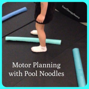 Motor Planning with Pool Noodles from www.YourTherapySource.com