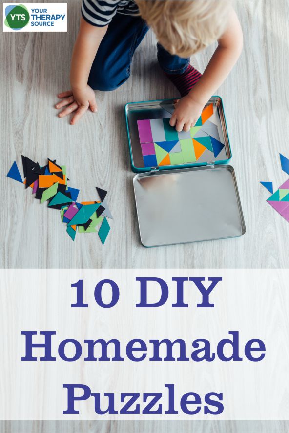 There are so many creative and unique ways to make homemade puzzles.  Whether for classroom or school use, there are plenty of supplies you can find that you already have to make puzzles. 