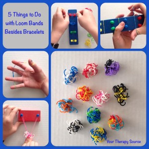loom band ideas from https://www.yourtherapysource.com/freeloombands.html