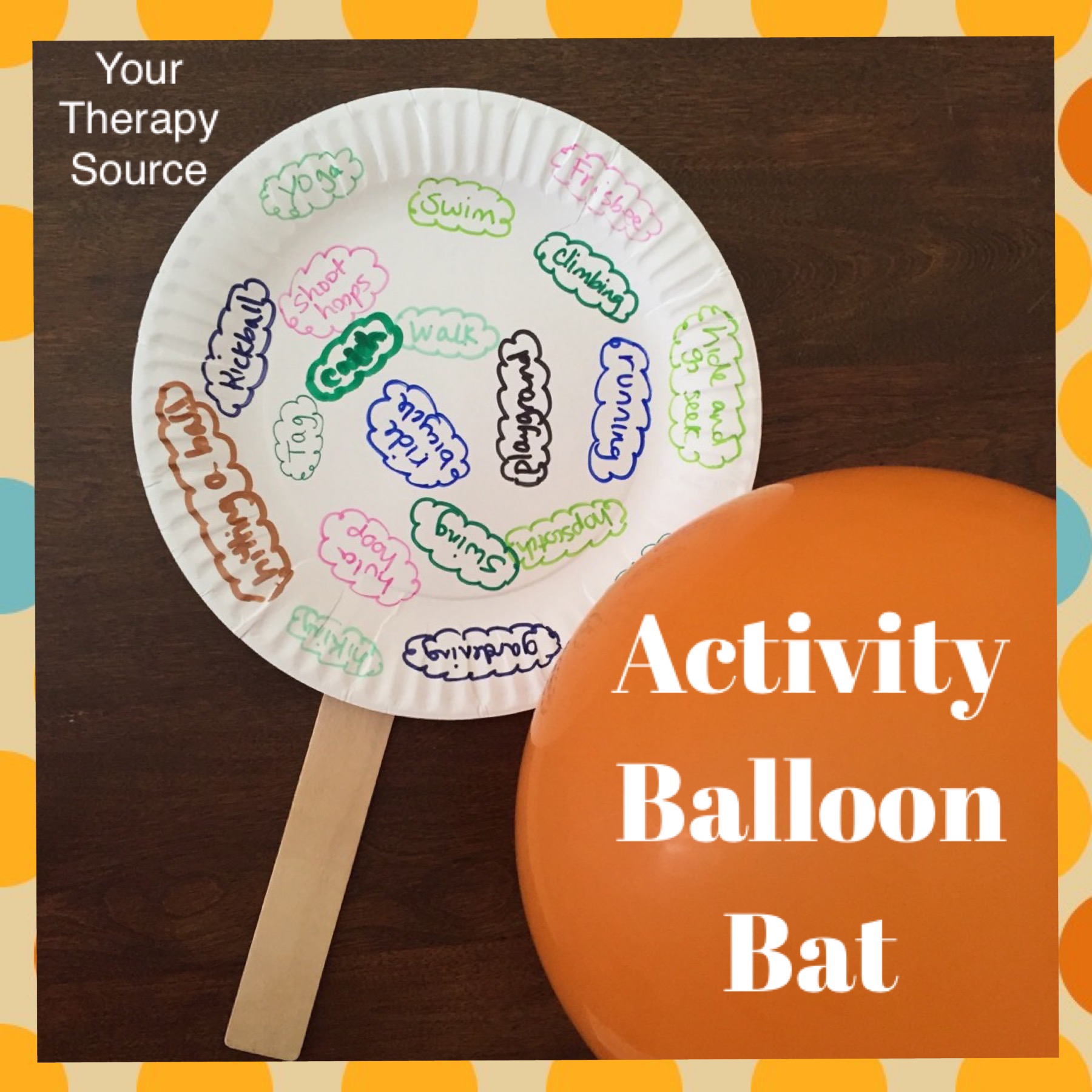 If you need a fun gross motor group activity idea that also includes fine motor skills and coordination skills, this balloon bat is perfect. 