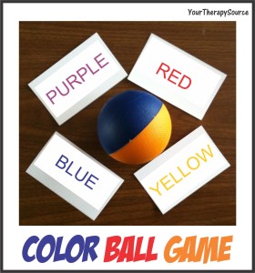 color ball game for self regulation skills from www.YourTherapySource.blogspot.com