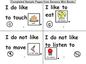 Sensory Mini Books to help determine sensory preferences from https://www.yourtherapysource.com/minisensory.html