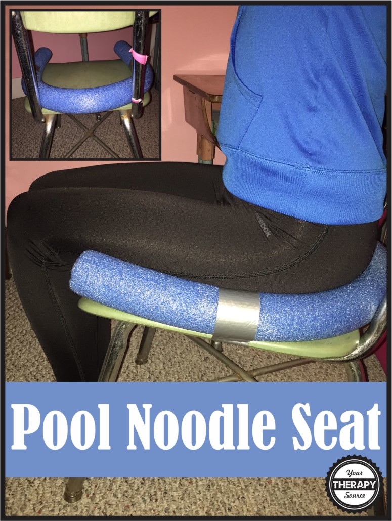 Pool Noodle Seat from https://www.yourtherapysource.com/blog1