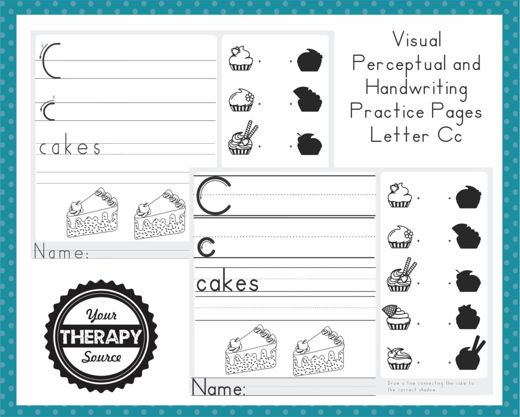 Visual Perceptual and Handwriting Practice Pages Freebie