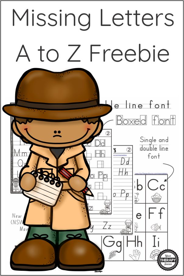 This FREE packet of Missing Letters A to Z sample pages is from the complete Missing Letter Game packet created by Your Therapy Source.