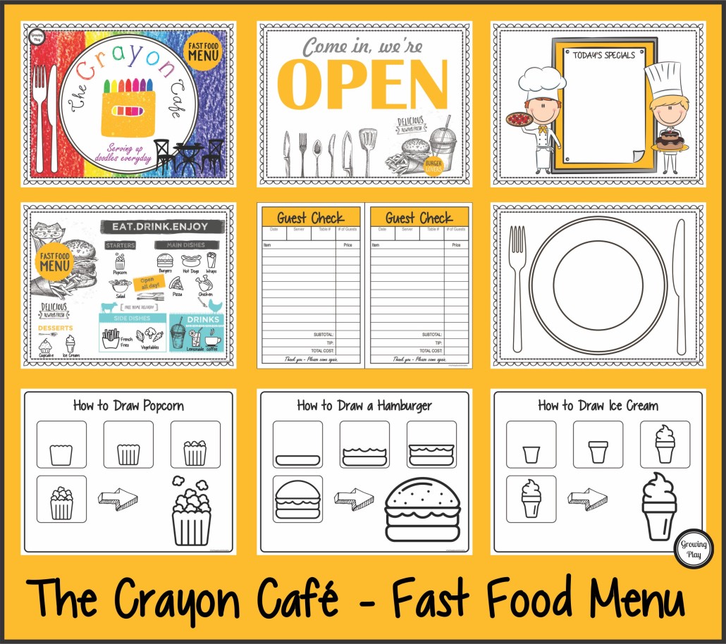 The Crayon Cafe Sample Picture Pages from Growing Play