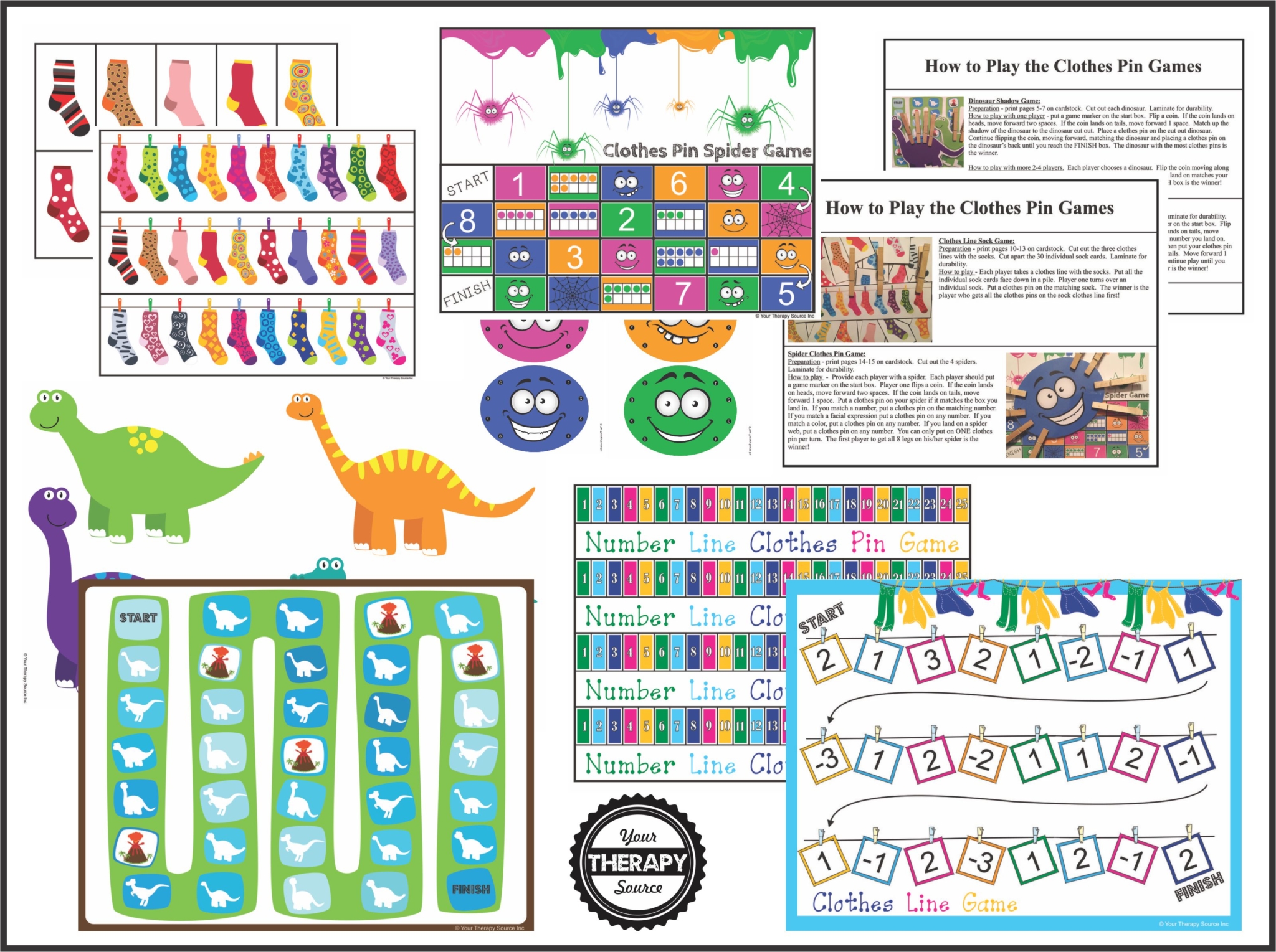 VIsual Perceptual Clothes Pin Games Sample Pages