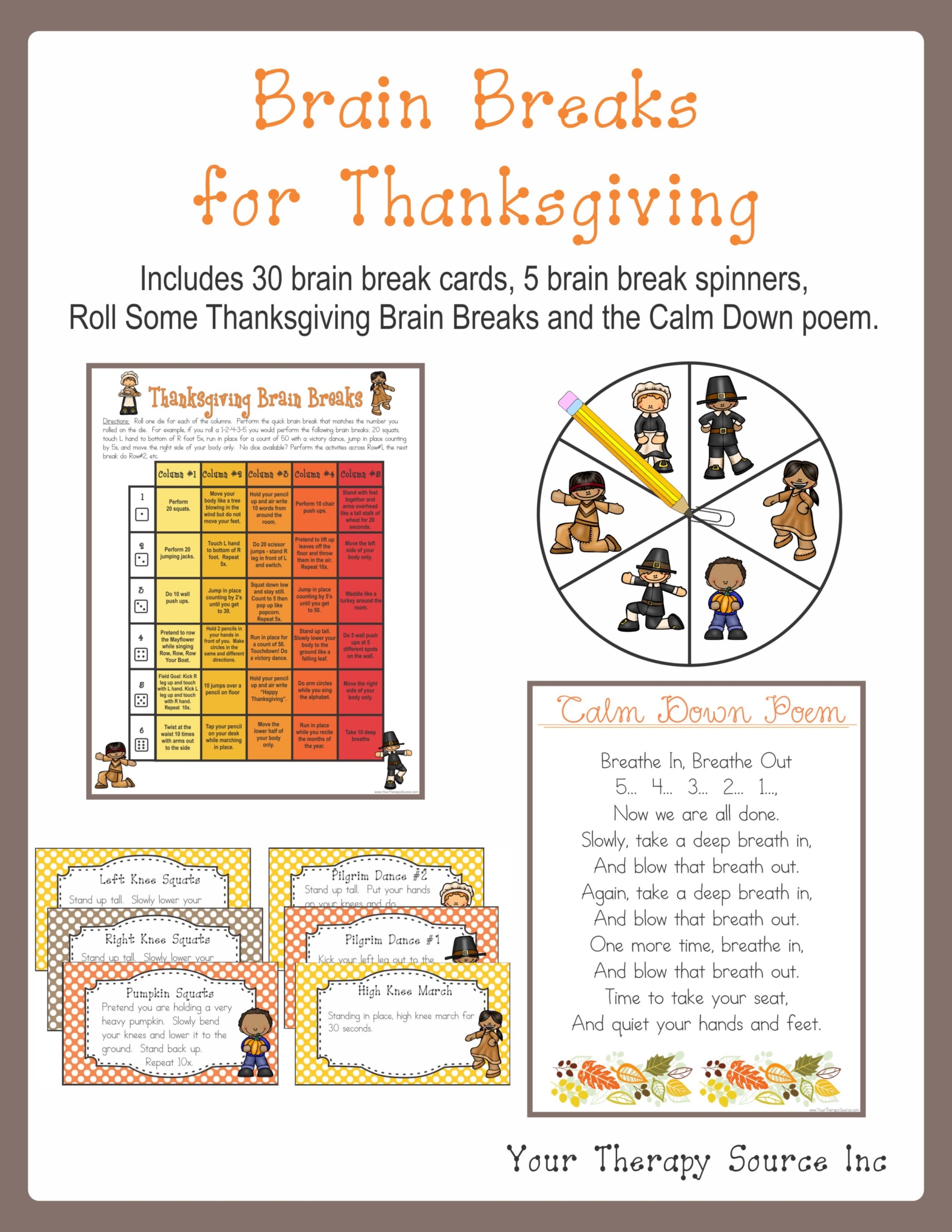 Brain Breaks for Thanksgiving