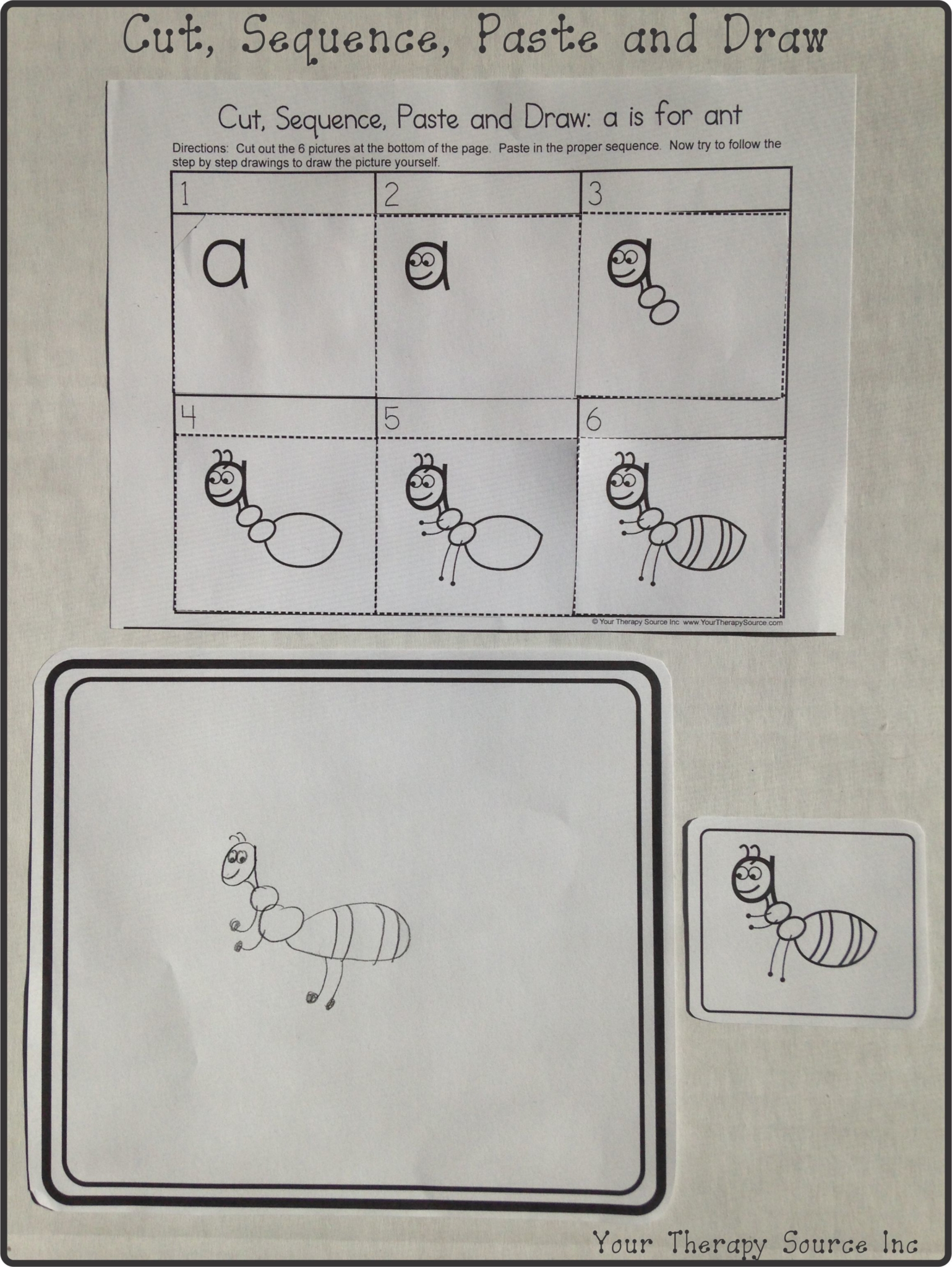 Cut, Sequence, Paste and Draw Letter Alphabet