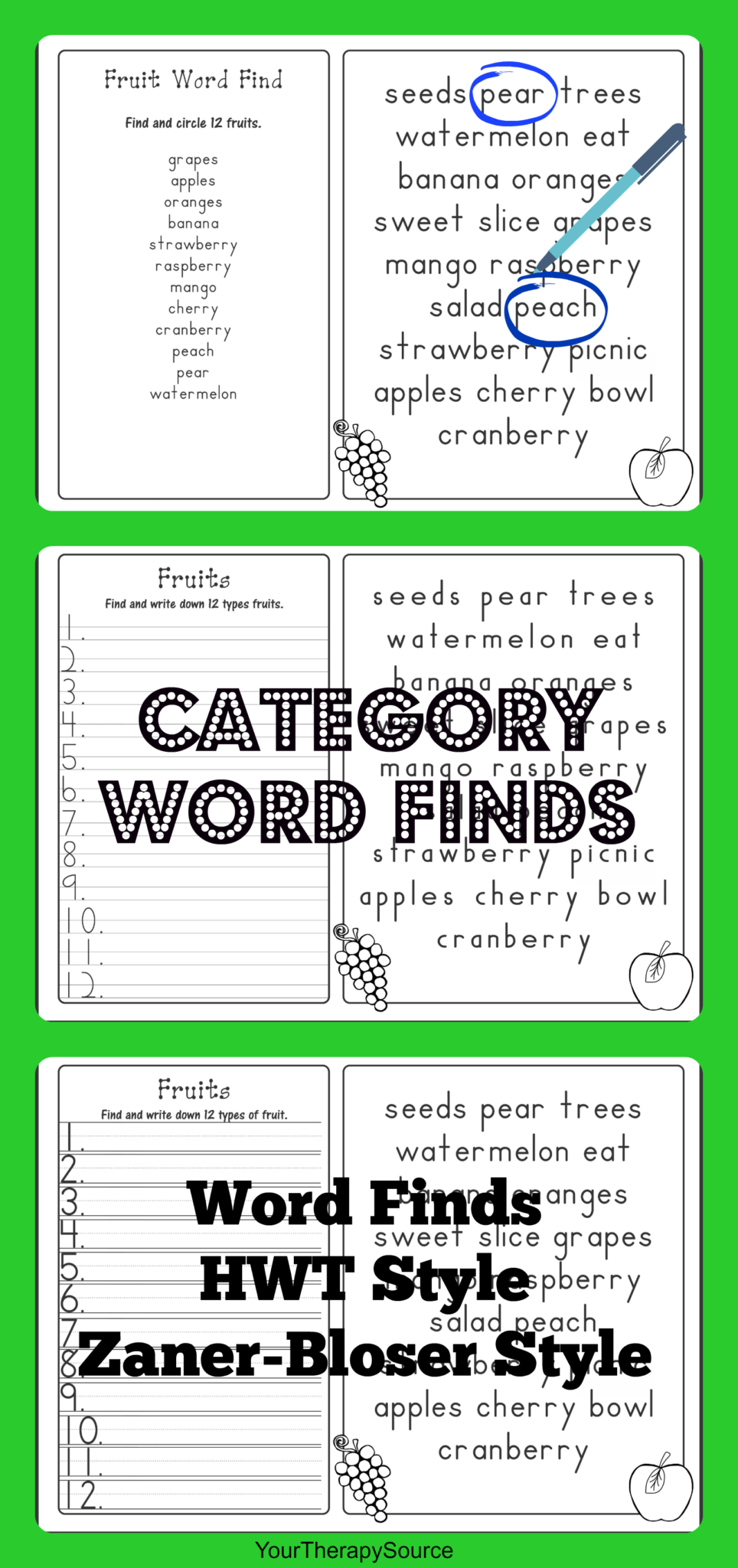 Category Word Finds
