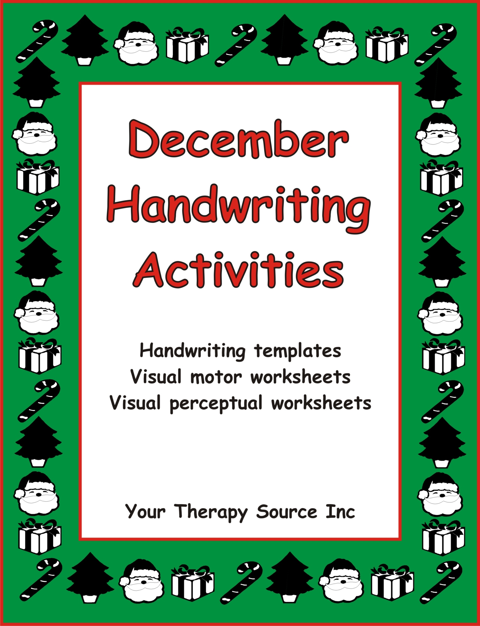 December Handwriting Activities