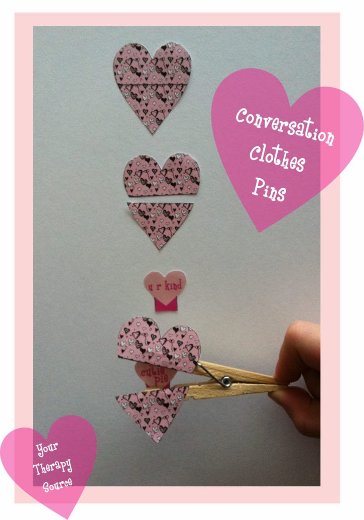 Conversation Heart Clothes Pins