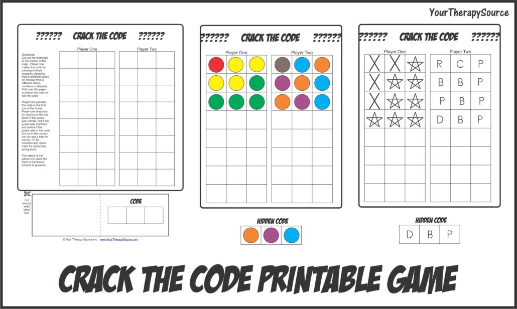 Crack the Code Printable Game