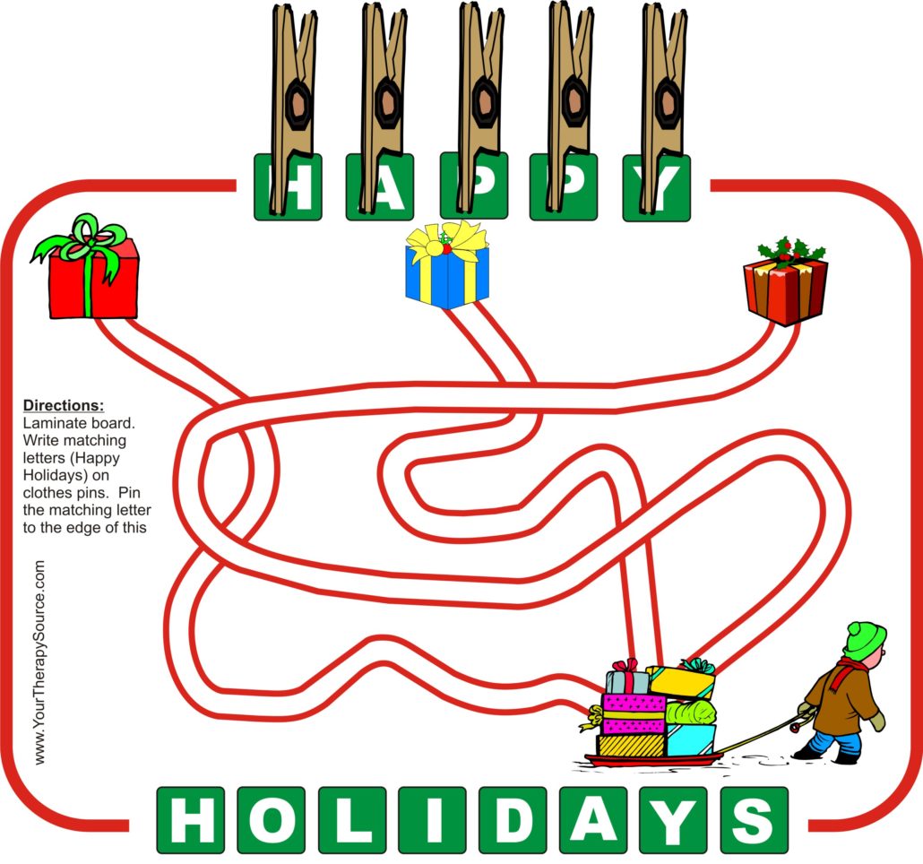 December Holiday Clothes Pin Mat