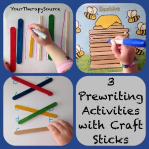 Pre-Writing Activities with Craft Sticks