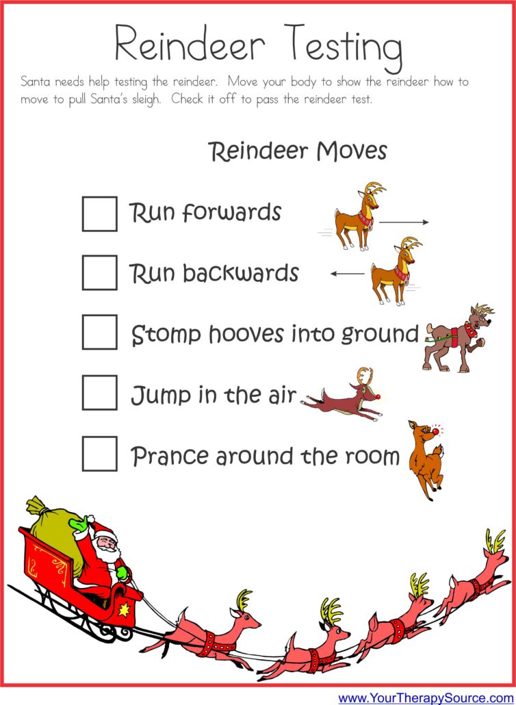 Free Santa Reindeer Checklist
