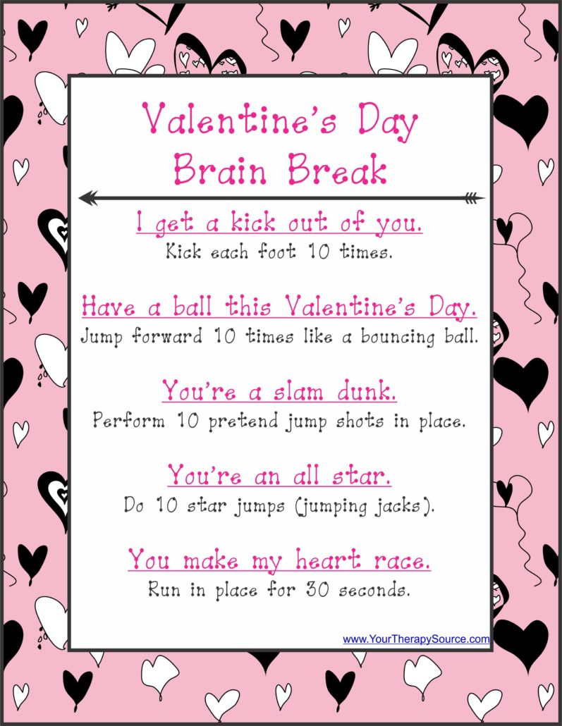 Free brain break for Valentine's day