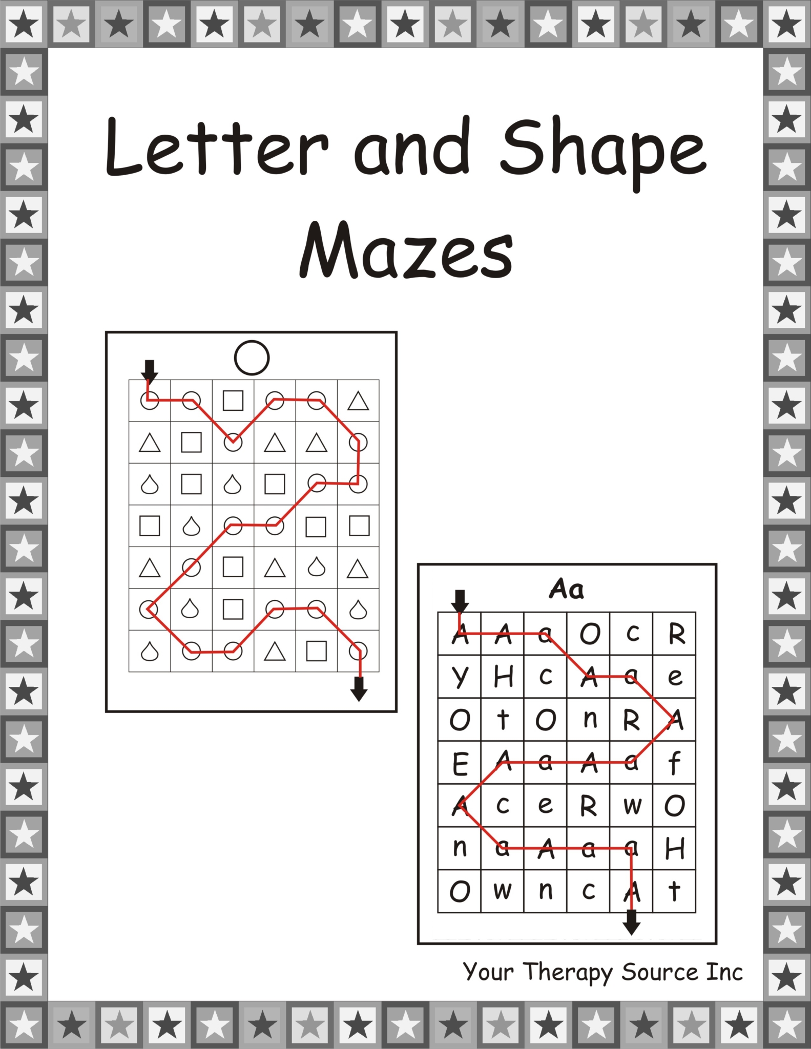 Letter and Shape Mazes
