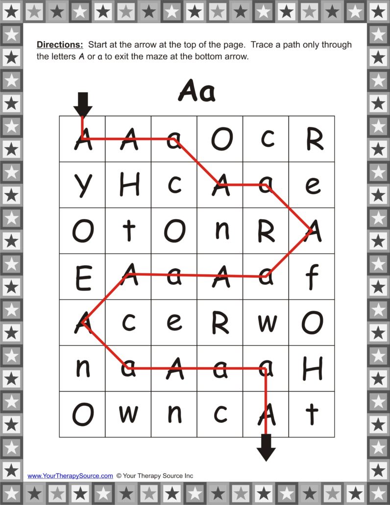 Download 2 sample pages from Letter and Shape Mazes