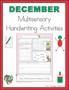 December Multisensory Handwriting Activities