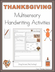 Thanksgiving Multisensory Handwriting Activities