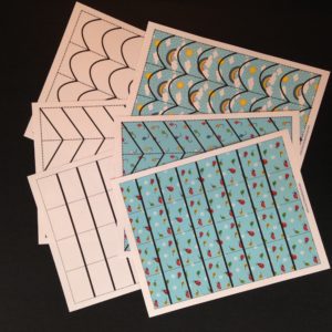 An adult can cut along the dotted lines to create the strips.