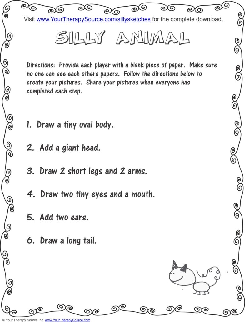 Download two sample pages from Silly Sketches