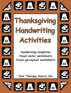 vThanksgiving Handwriting Activities