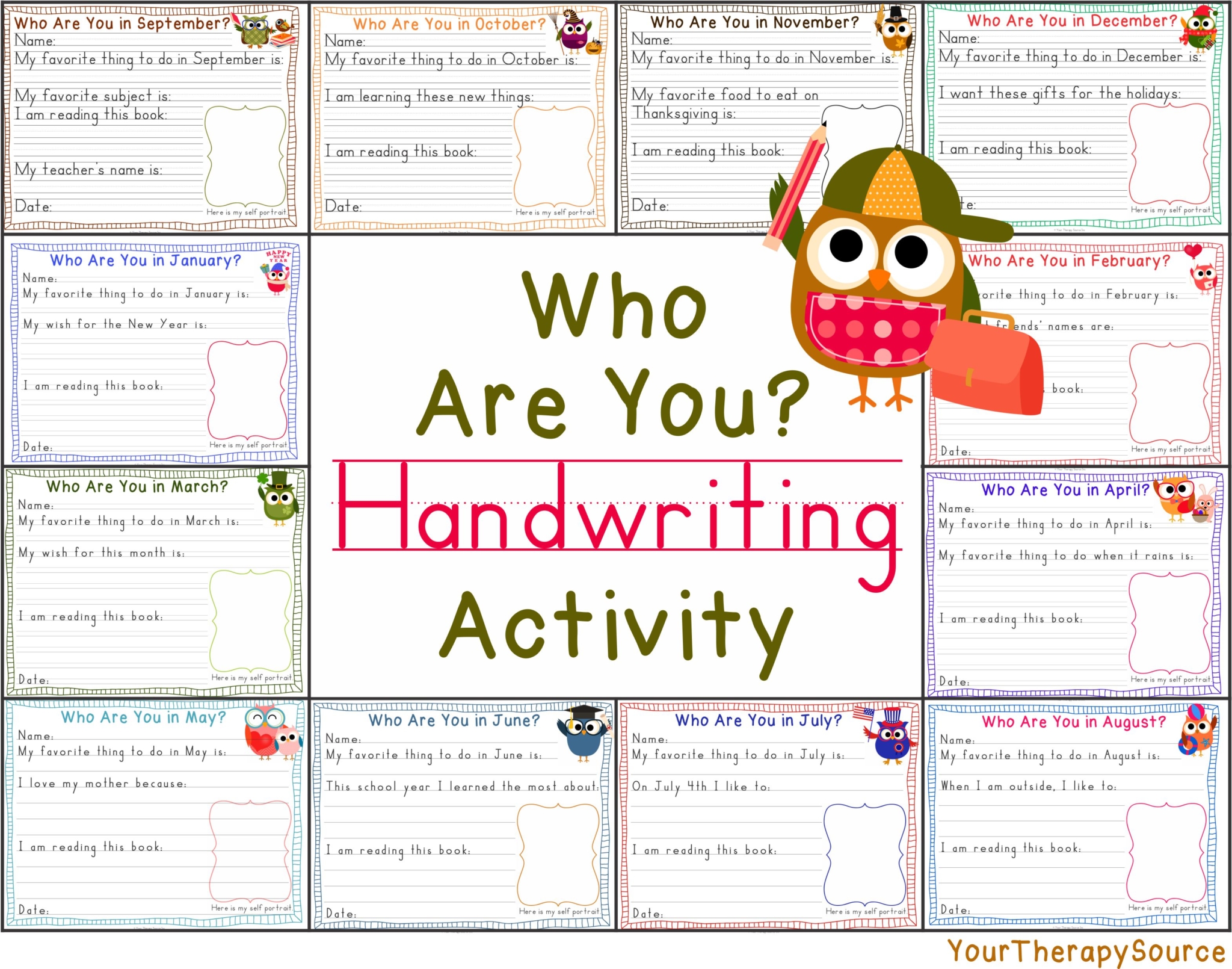 Who Are You? Handwriting Activity