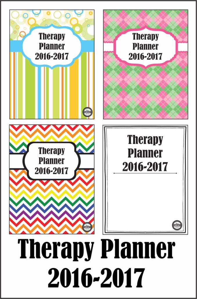 Therapy Planner 2016-2017 4 Styles from Your Therapy Source