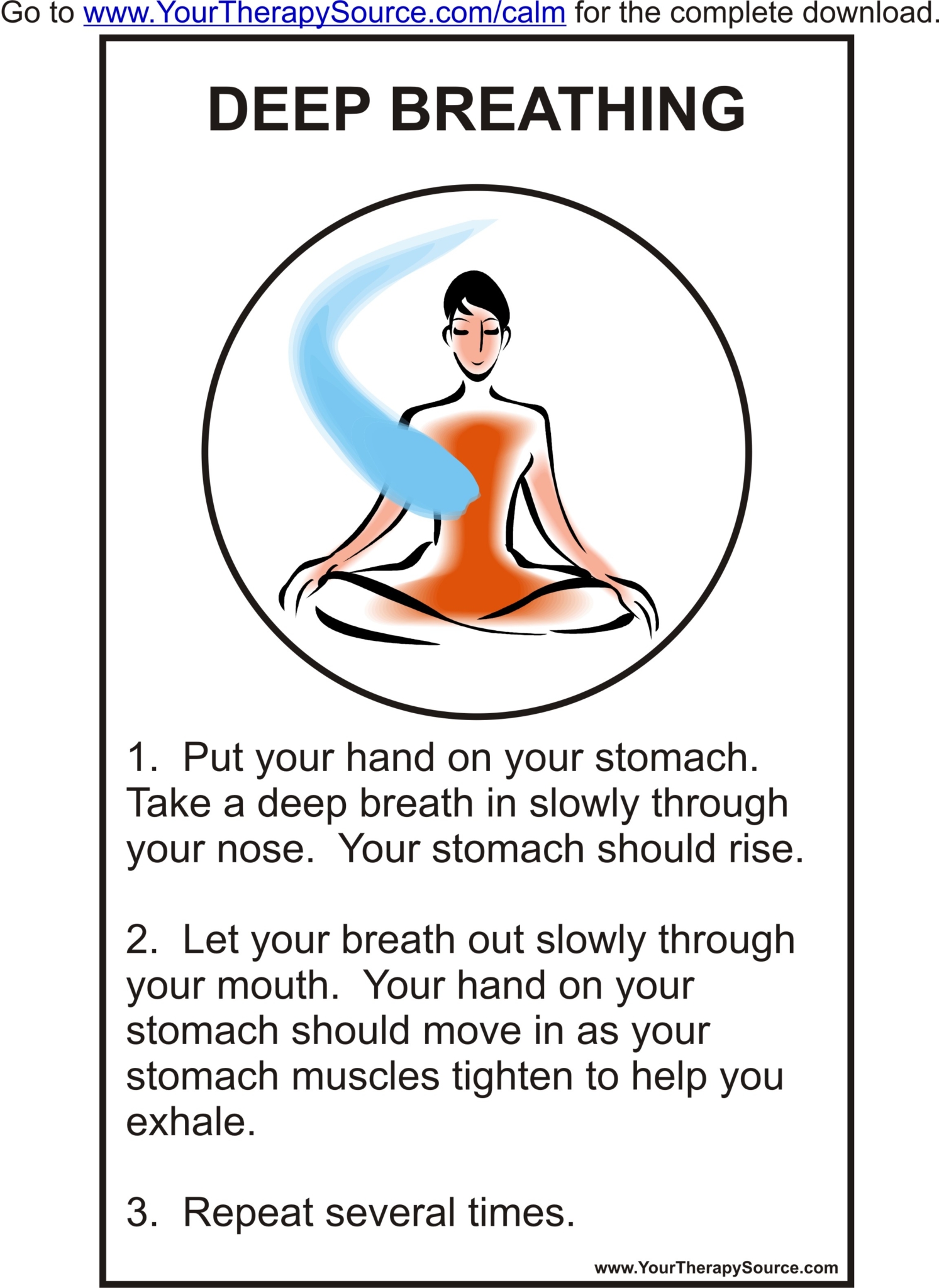sample page from Self Calming Strategies