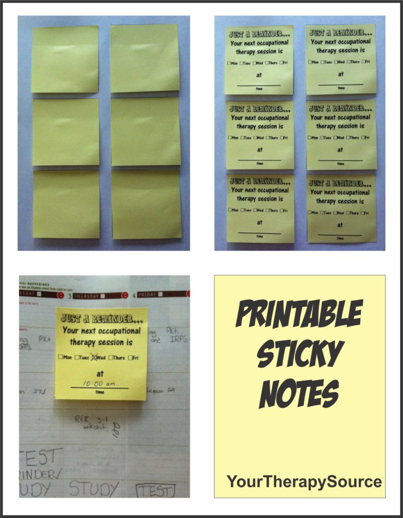 Sticky Note Reminders to Print