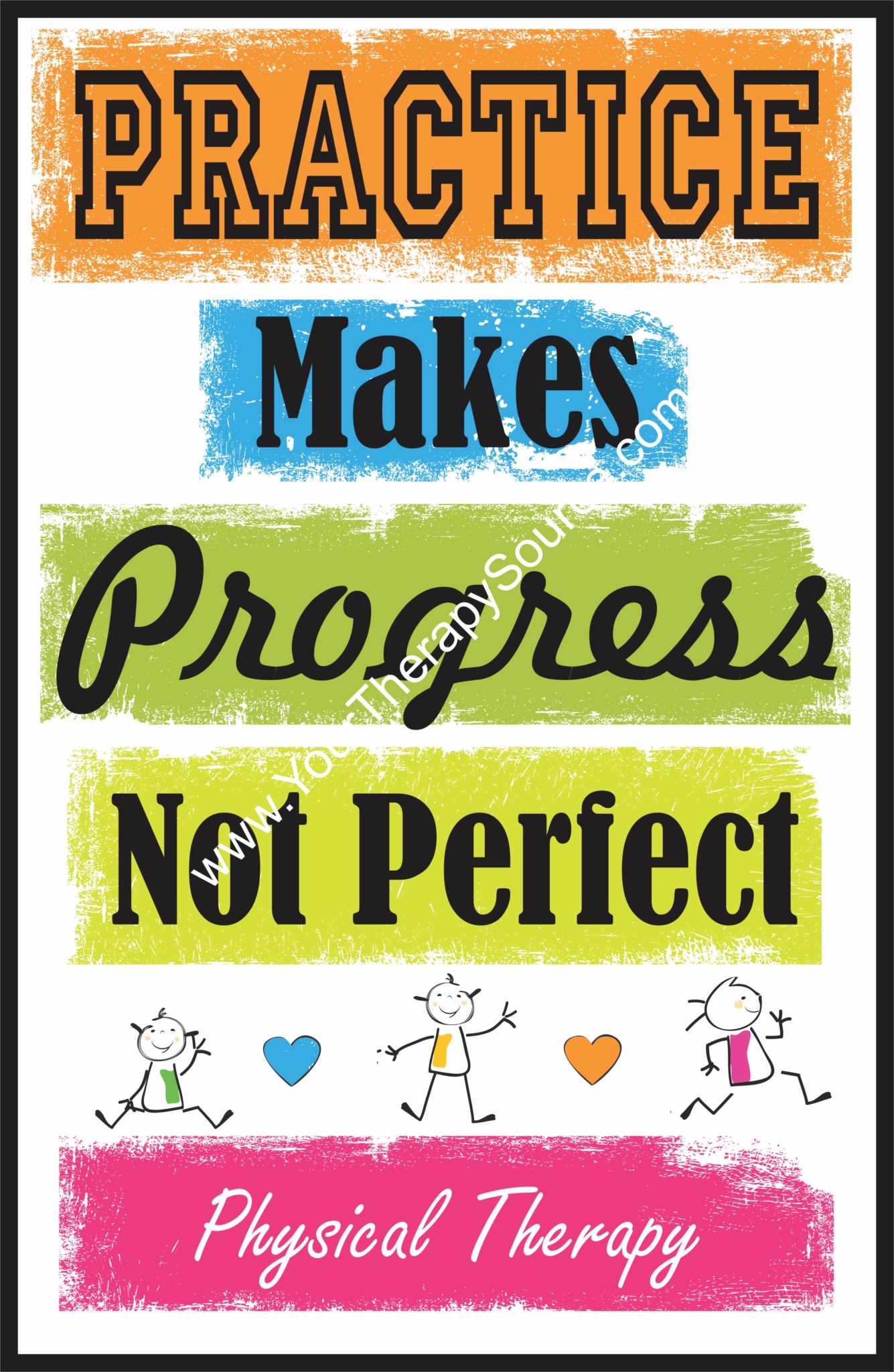 Practice Makes Progress Not Perfect - Physical Therapy Poster