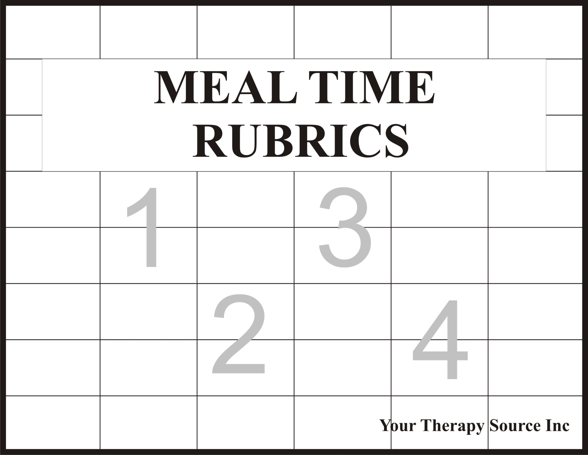 Meal Time Rubrics