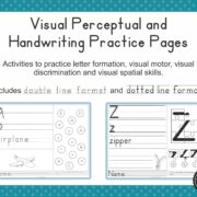 Visual Perceptual and Handwriting Practice Pages