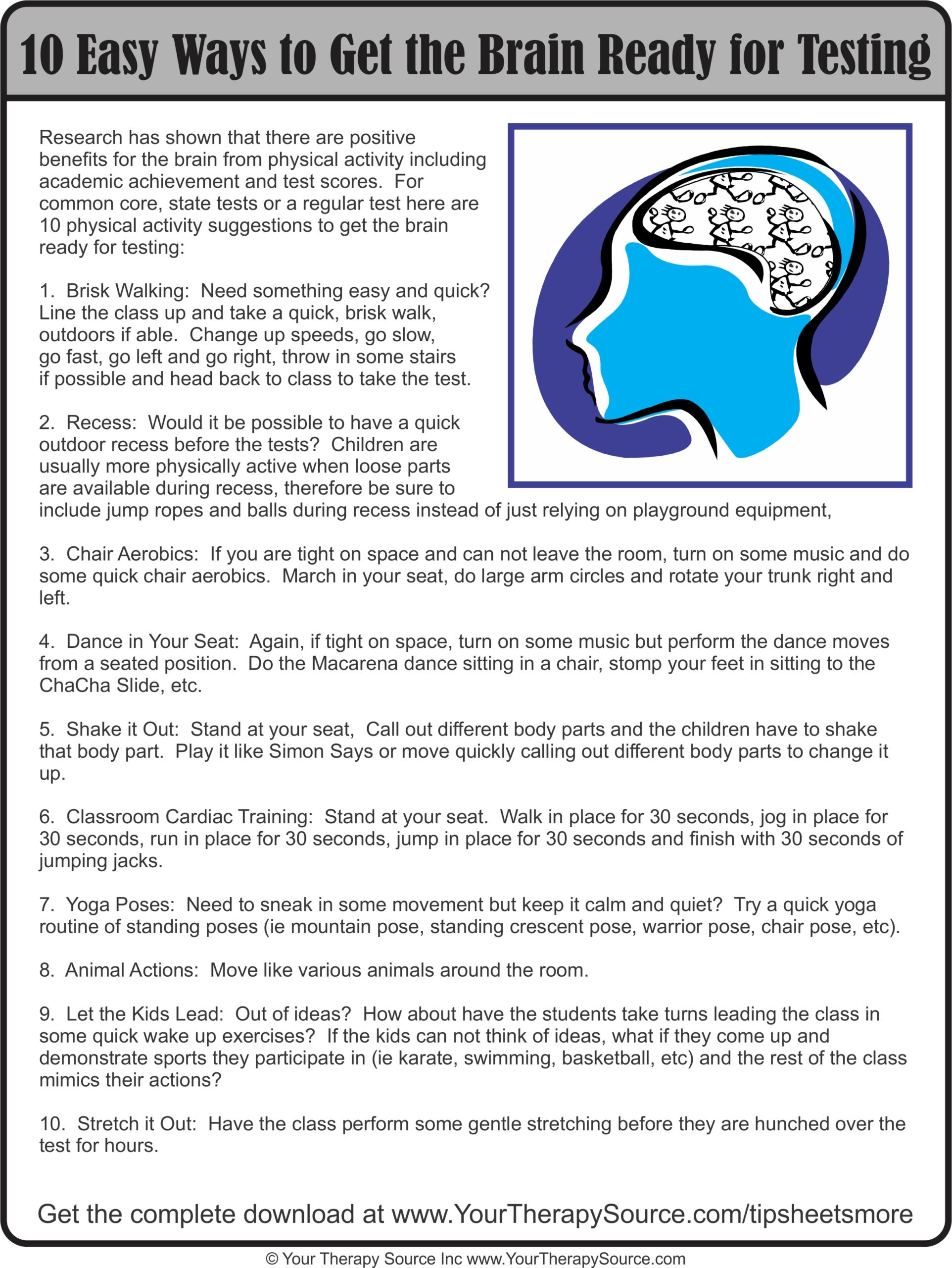 10 Ways to Get the Brain Ready for Testing