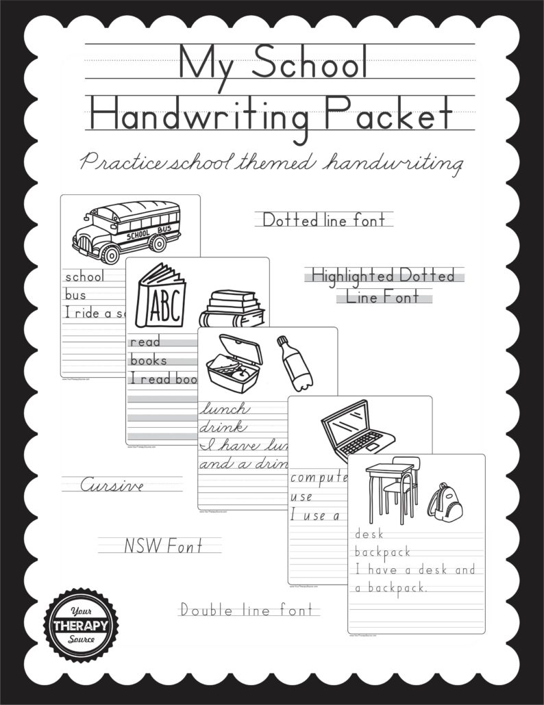 My School Handwriting Book Cover