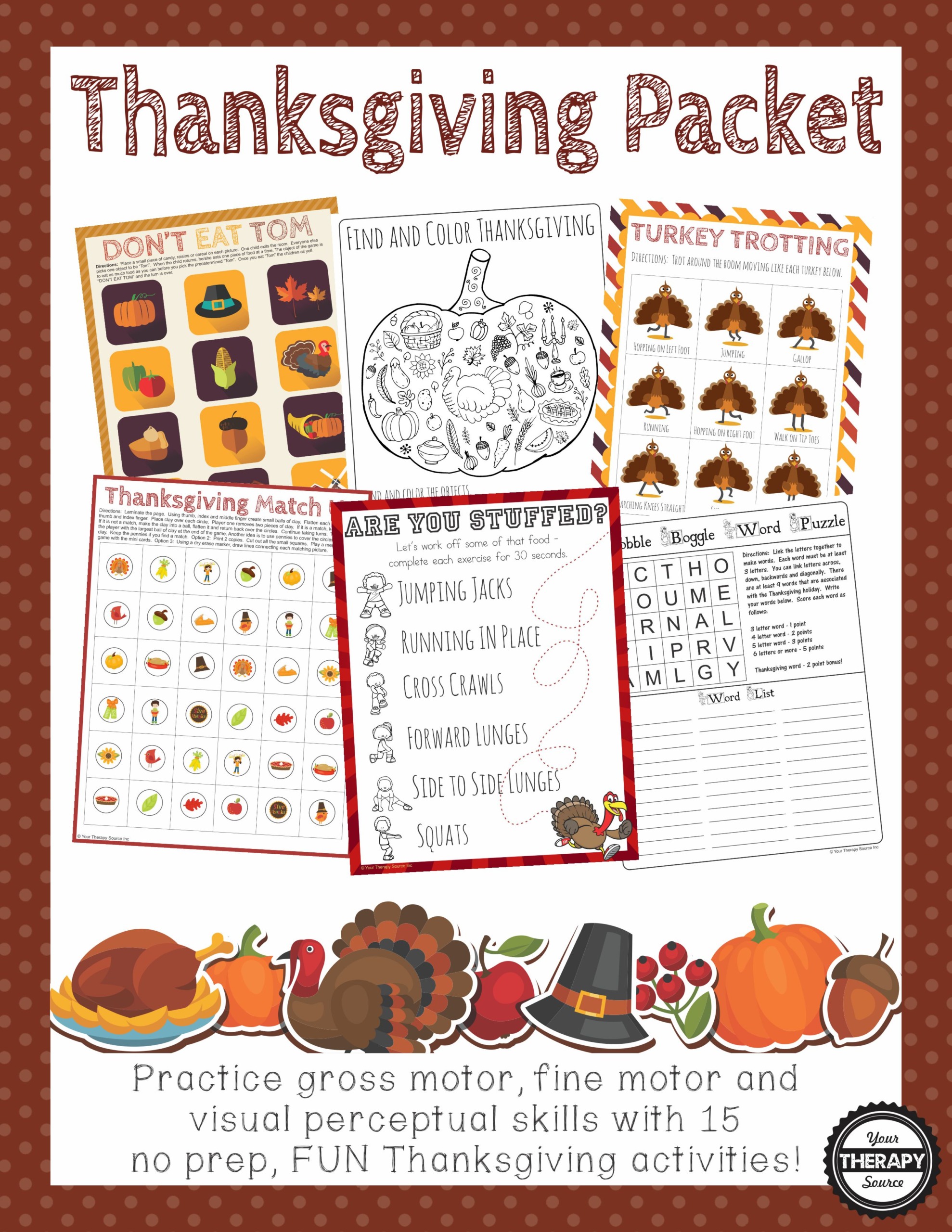 thanksgiving packet Your Therapy Source