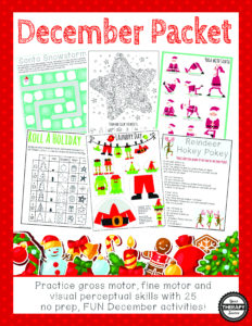 December Fine Motor Gross Motor Visual Motor