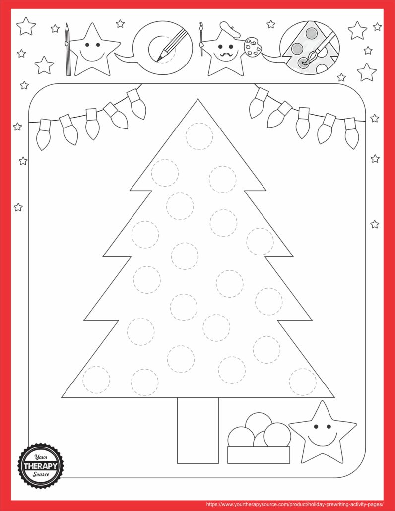 Holiday Tree Prewriting Activity Freebie